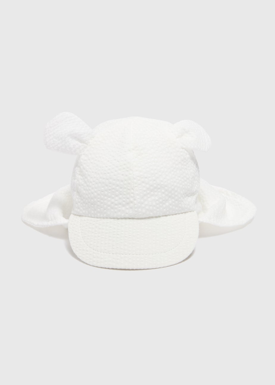 Baby White Seersucker Sun Hat (Newborn-23mths)