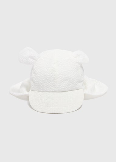 Baby White Seersucker Sun Hat (Newborn-23mths)