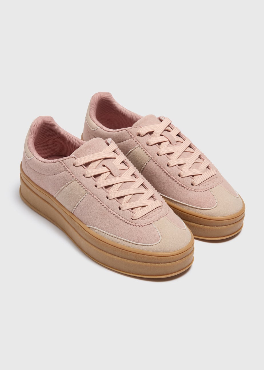Pink Retro Platform Trainers