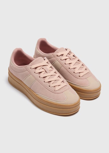 Pink Retro Platform Trainers