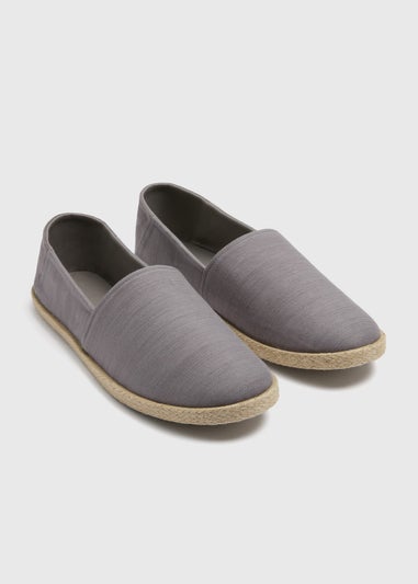 Grey Textured Espadrilles