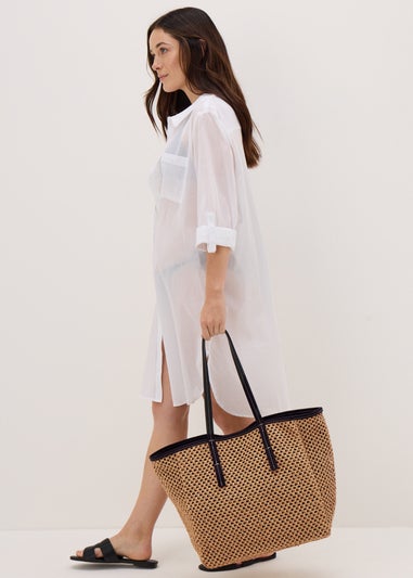 Natural Straw Tote Bag