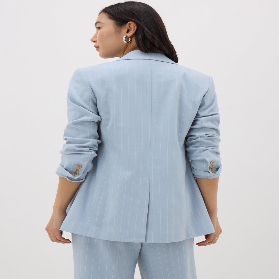 Et Vous Blue Pinstripe Blazer