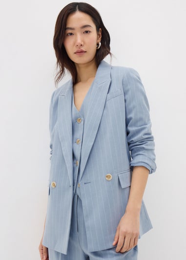 Et Vous Blue Pinstripe Blazer