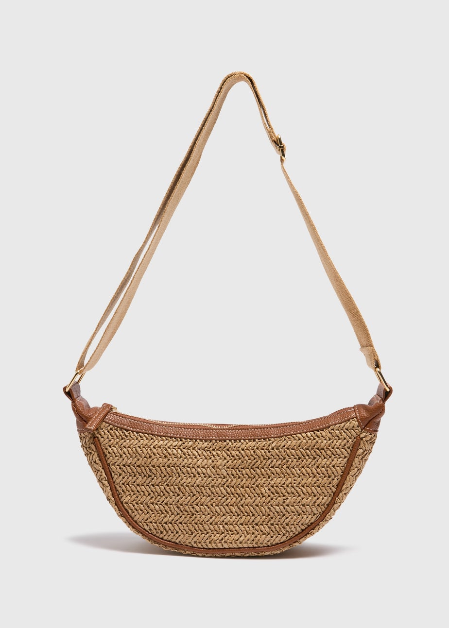 Natural Straw Cross Body Bag