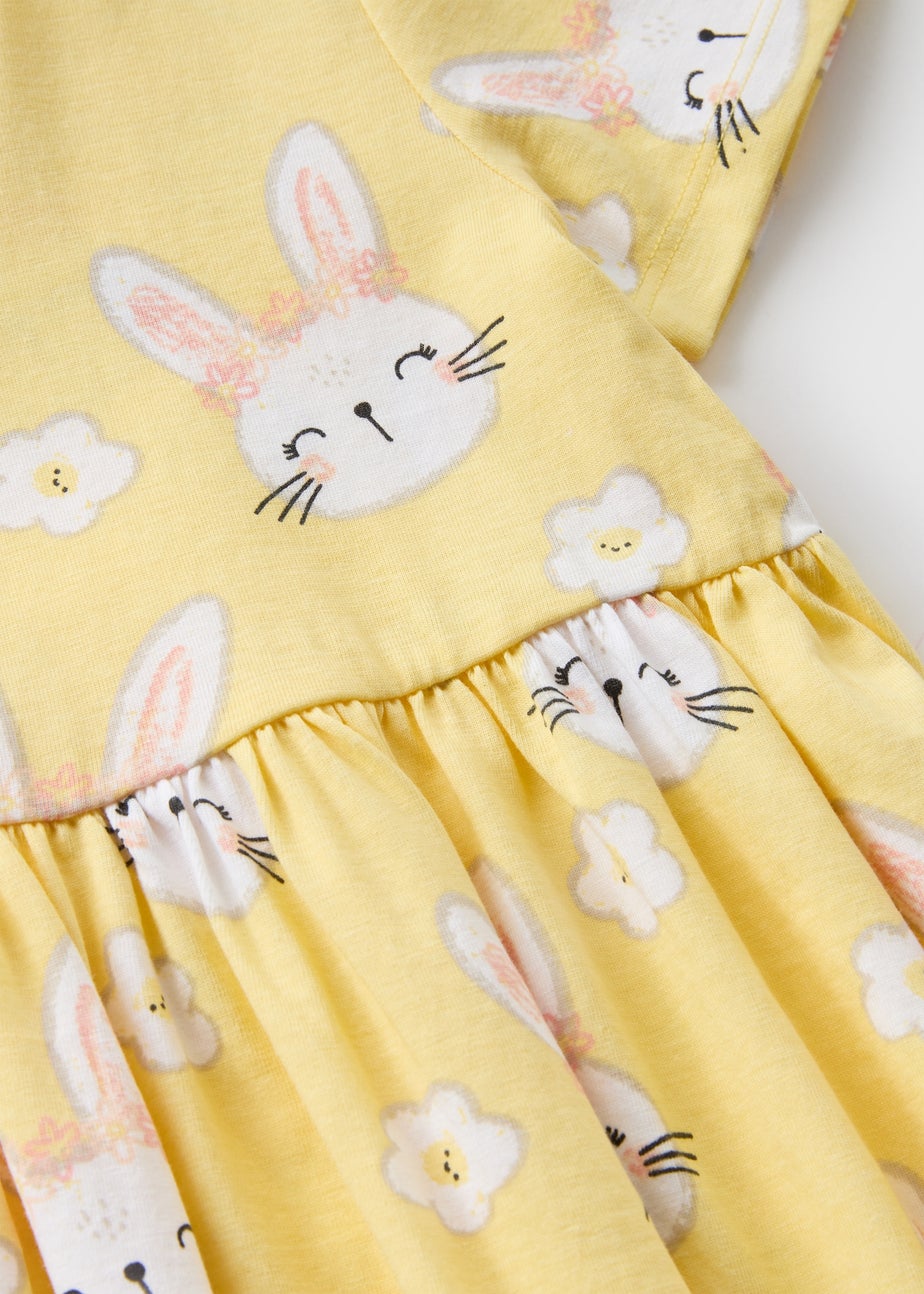 Girls Yellow Bunny Dress (1-7yrs)