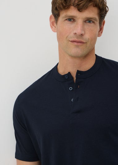 Navy Grandad T-Shirt