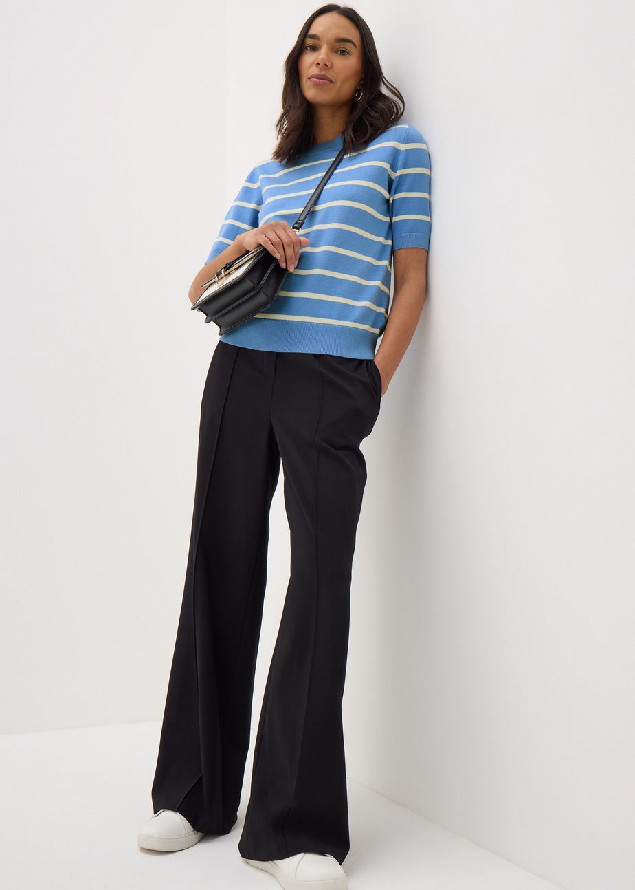 Et Vous Blue Stripe Short Sleeve Jumper