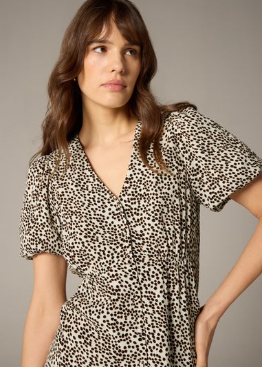 Et Vous Stone Animal Spot Midi Tea Dress