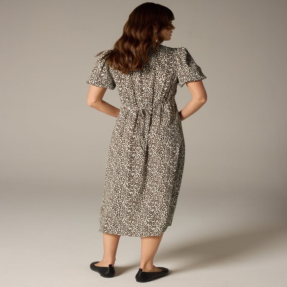 Et Vous Stone Animal Spot Midi Tea Dress