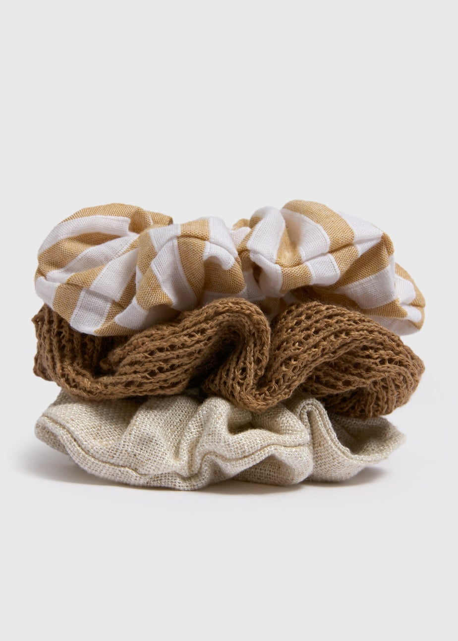 3 Pack Brown Sunbaked Scrunchies