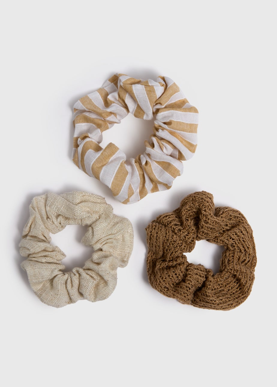 3 Pack Brown Sunbaked Scrunchies