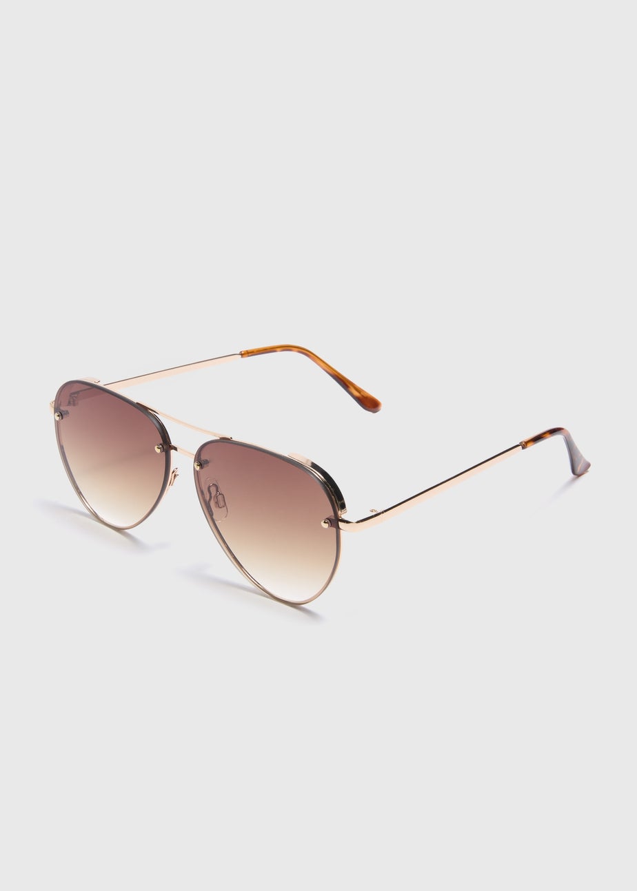 Brown Ombre Aviator Sunglasses