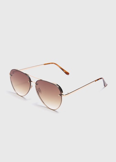 Brown Ombre Aviator Sunglasses