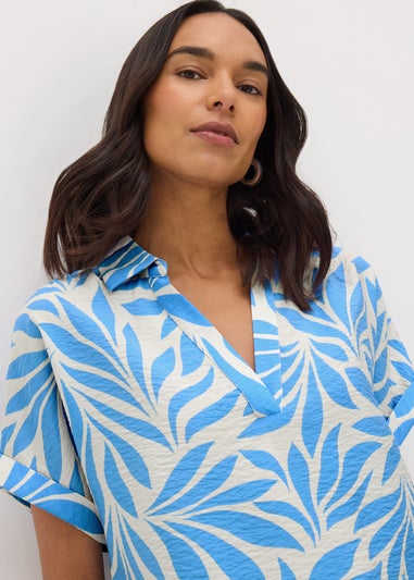 Blue Et Vous Palm Popover Blouse