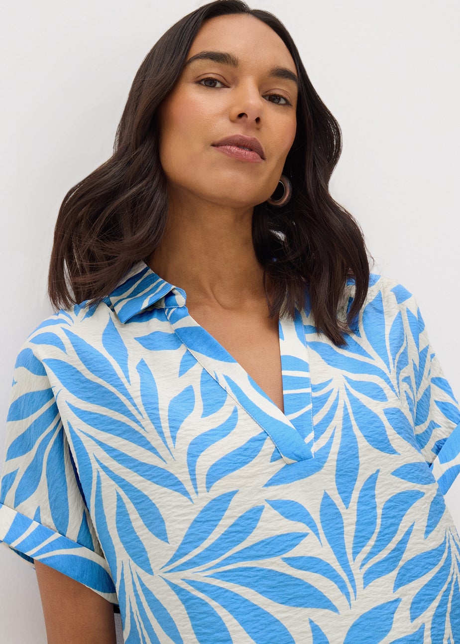 Blue Et Vous Palm Popover Blouse