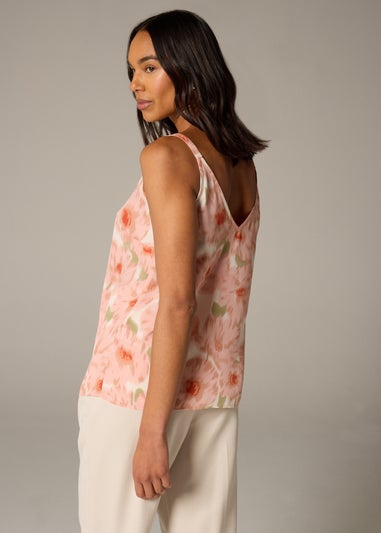 Et Vous Pink Brushed Floral Cami Top