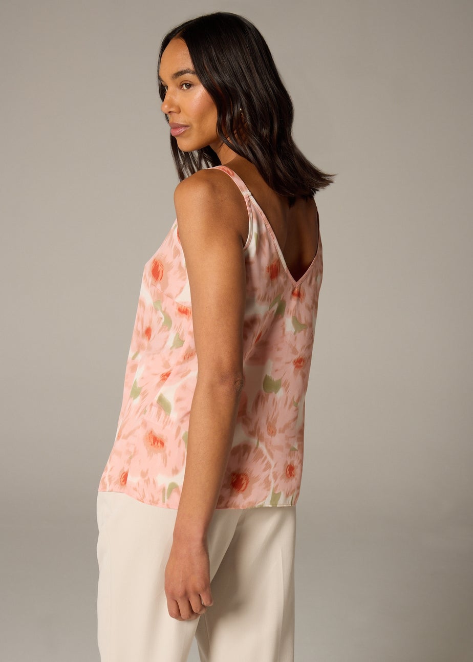 Et Vous Pink Brushed Floral Cami Top