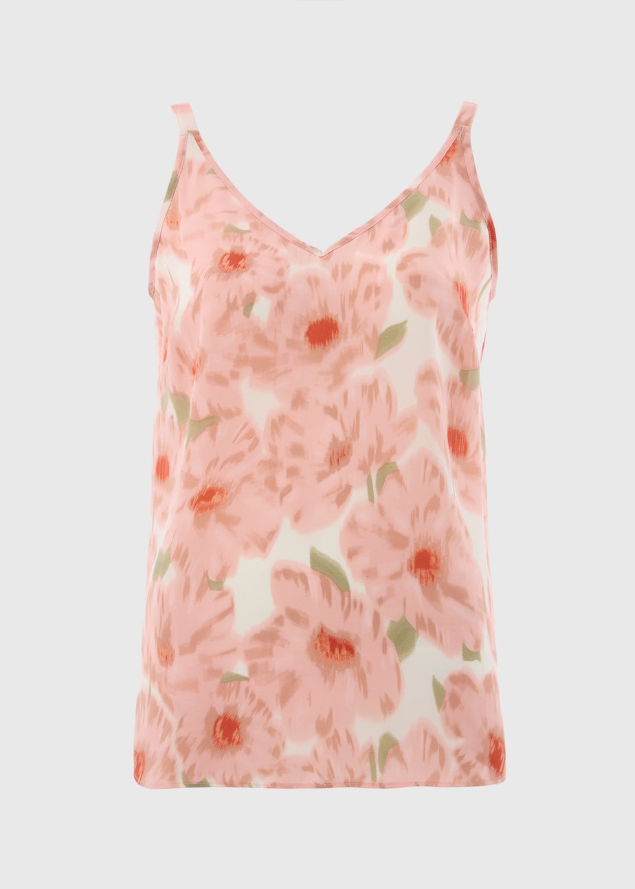 Et Vous Pink Brushed Floral Cami Top