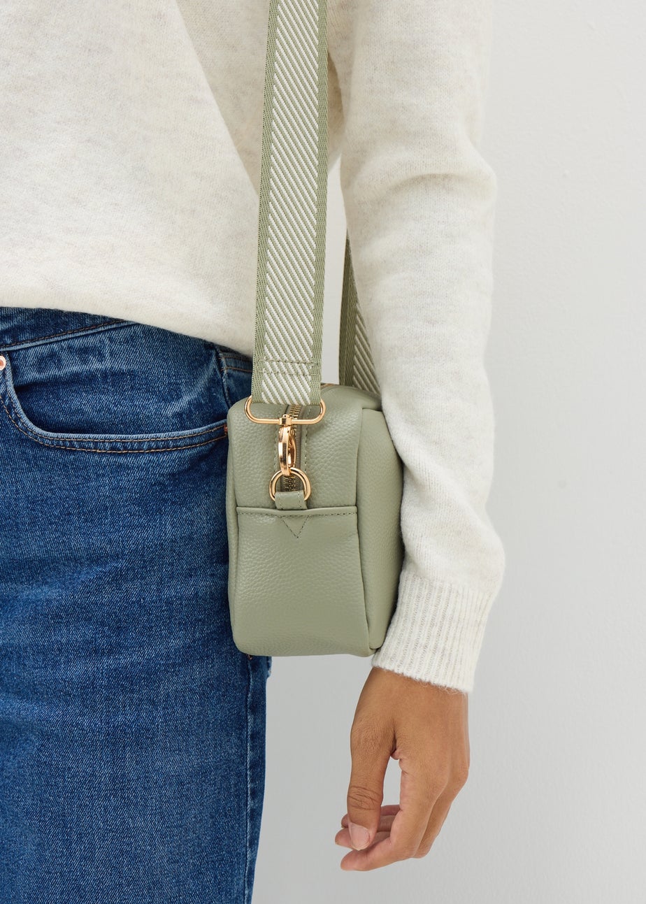 Green Faux Leather Camera Bag