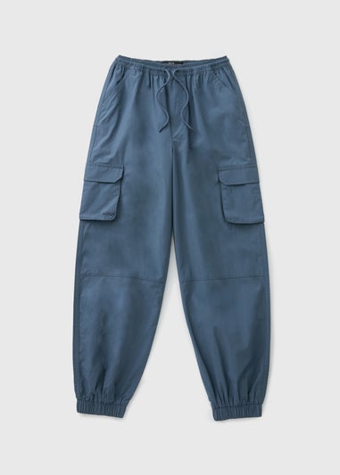 Boys Blue Poplin Cargo Trousers (7-15yrs)