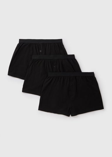 3 Pack Black Loose Fit Boxers