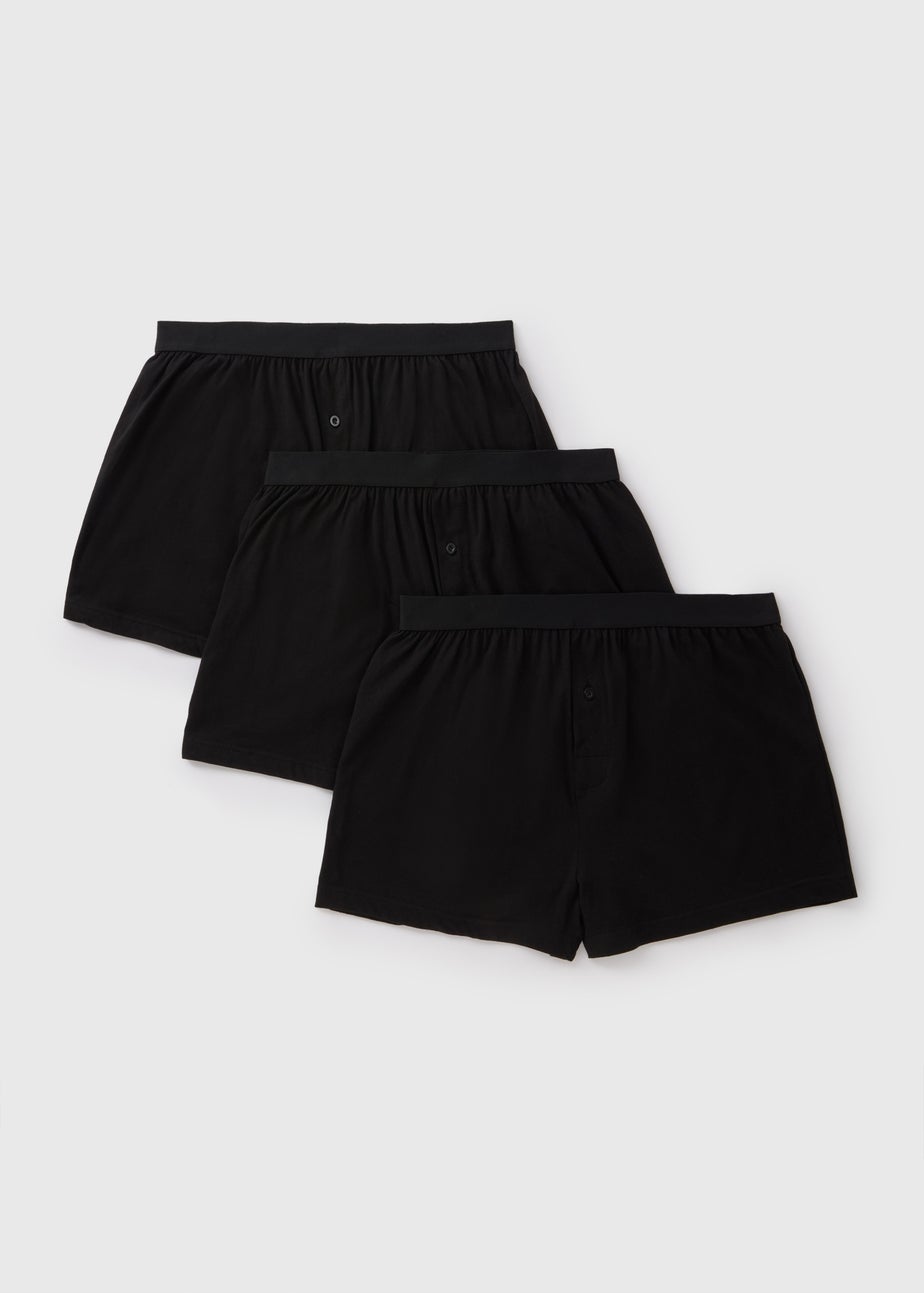 3 Pack Black Loose Fit Boxers