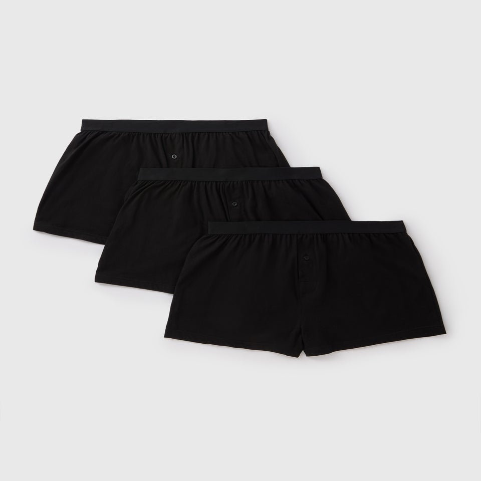3 Pack Black Loose Fit Boxers