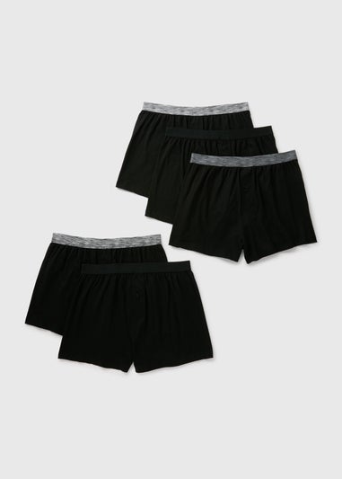 5 Pack Black & Grey Loose Fit Boxers