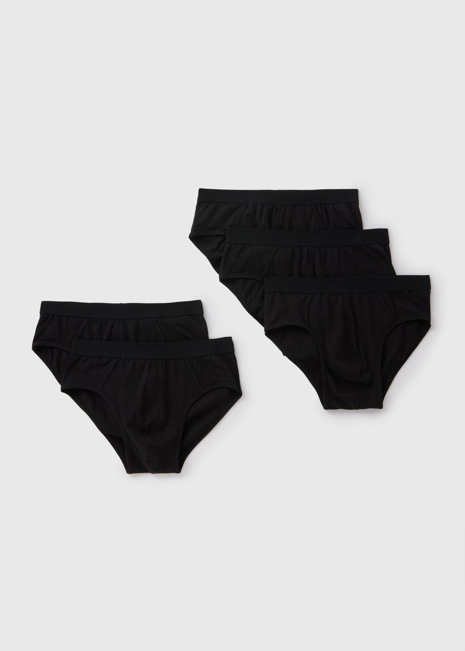 5 Pack Black Briefs