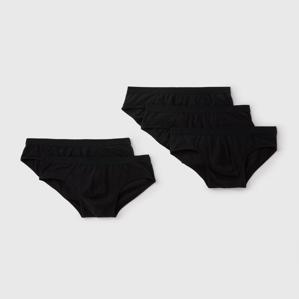 5 Pack Black Briefs