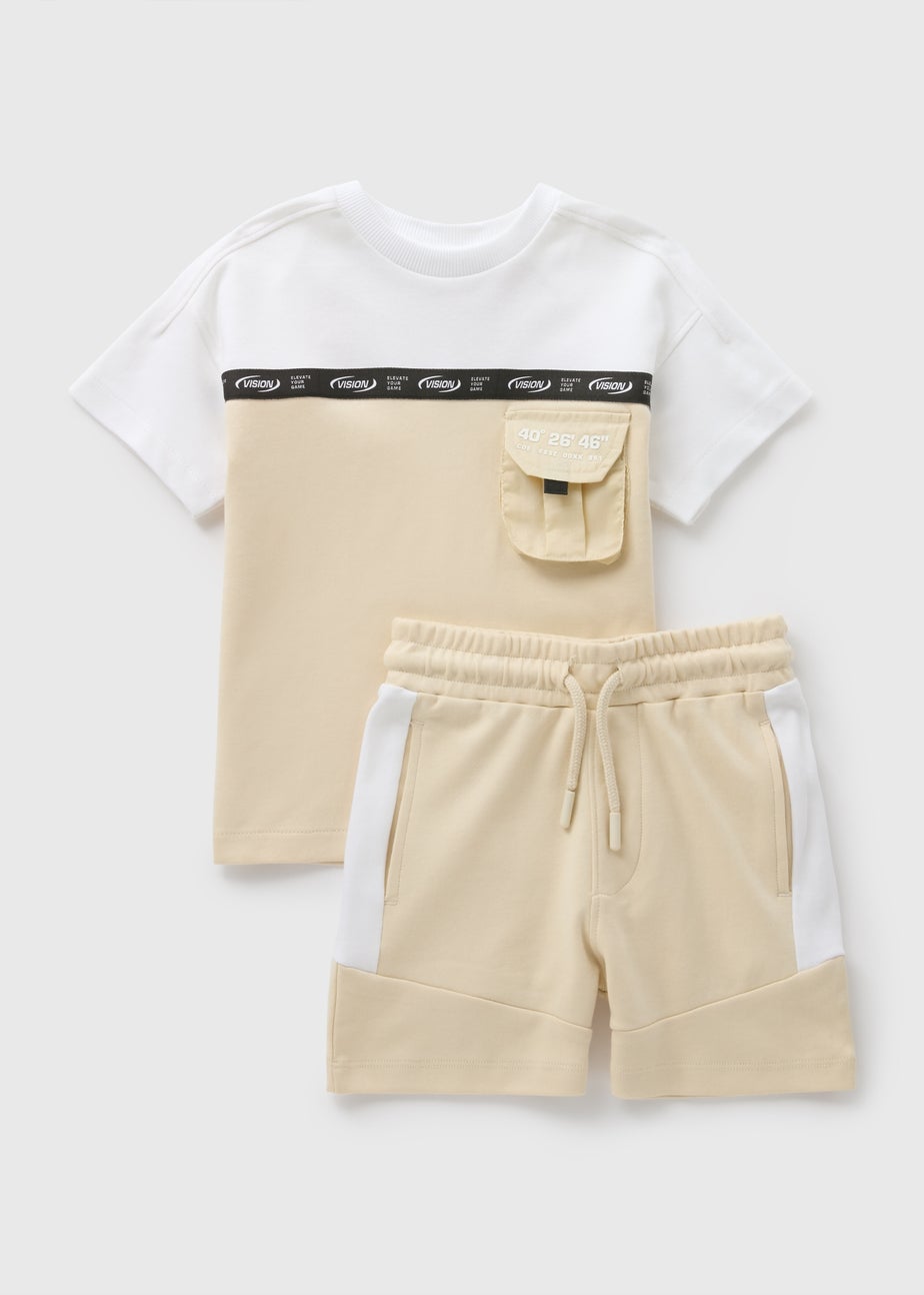 Boys Stone Tapered T-Shirt & Shorts Set (1-7yrs)