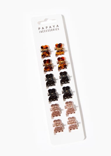 Multipack Multicolour Mini Hair Clamps