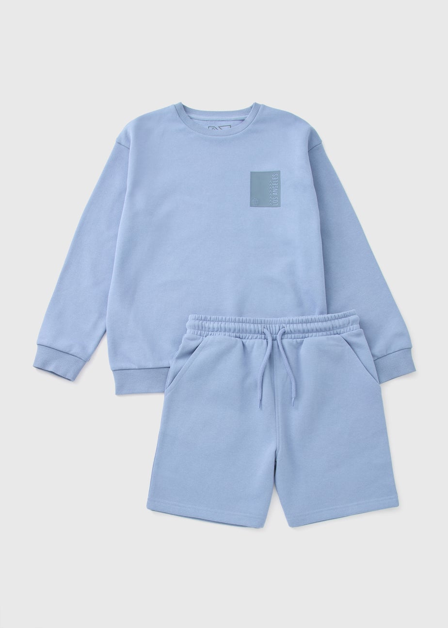 Boys Blue LA Sweatshirt & Shorts Set (7-15yrs)