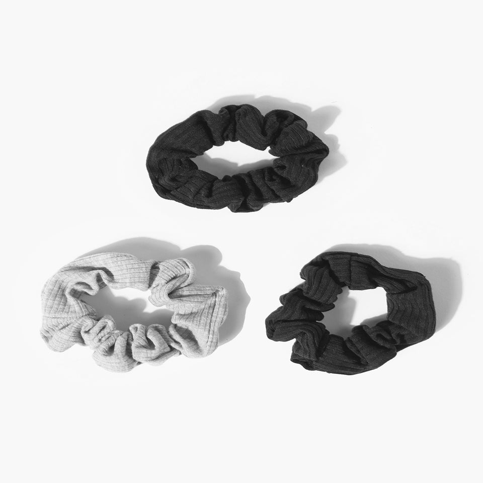 3 Pack Black Jersey Scrunchies