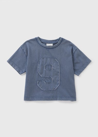 Girls Blue 9 Cropped T-Shirt (7-15yrs)