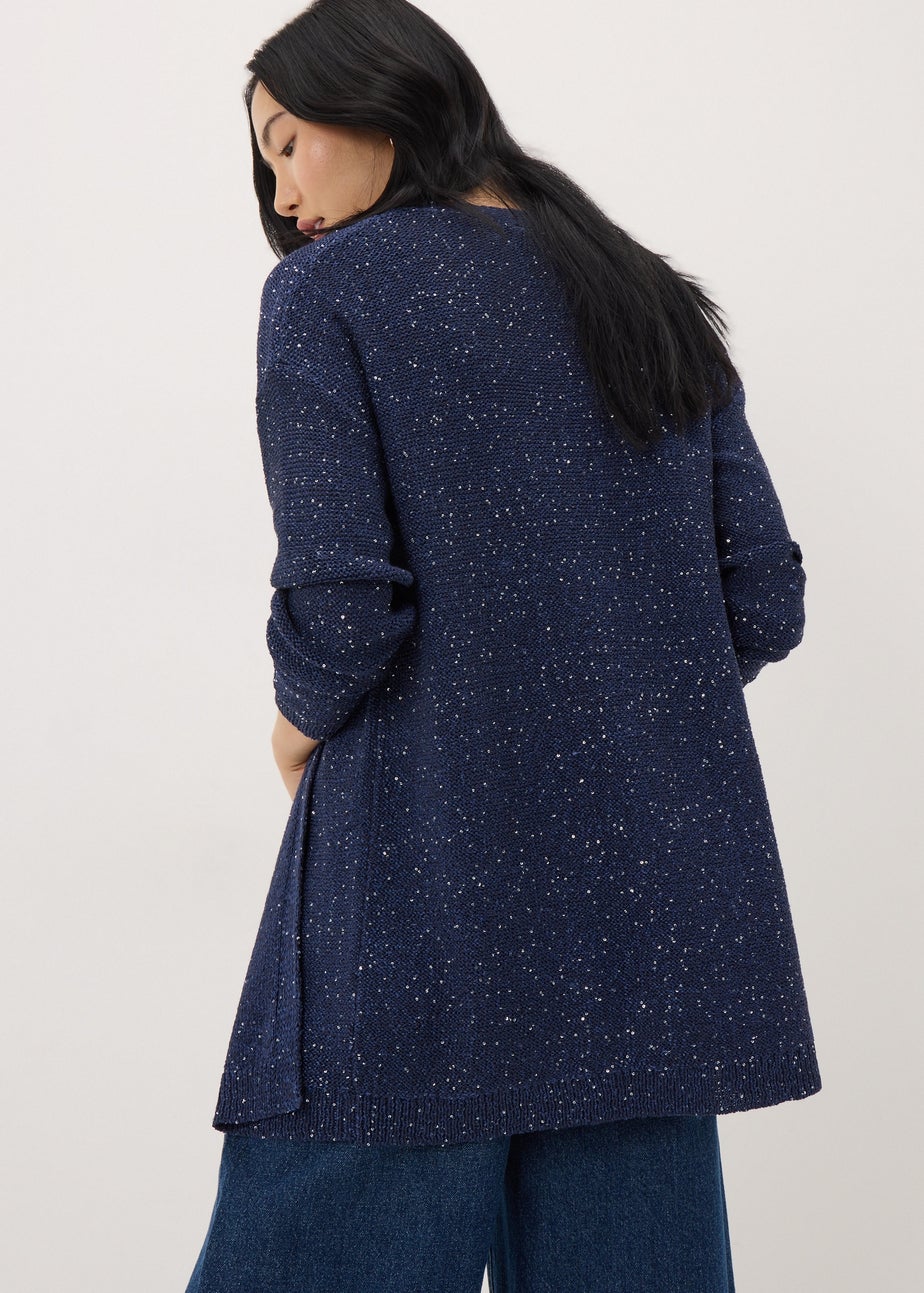 Navy Sequin Sparkle Cardigan