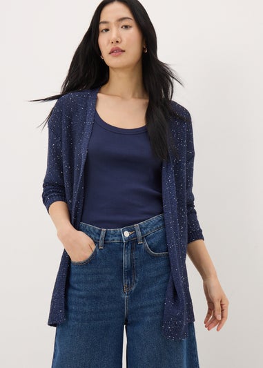Navy Sequin Sparkle Cardigan