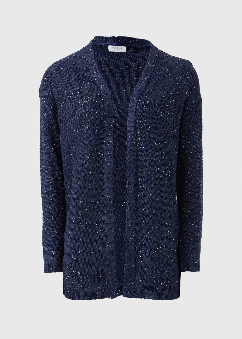Navy Sequin Sparkle Cardigan