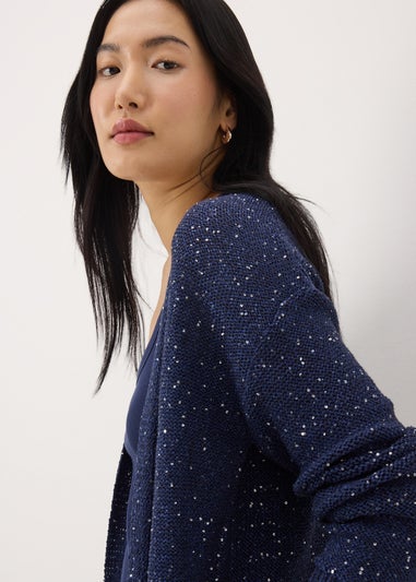 Navy Sequin Sparkle Cardigan