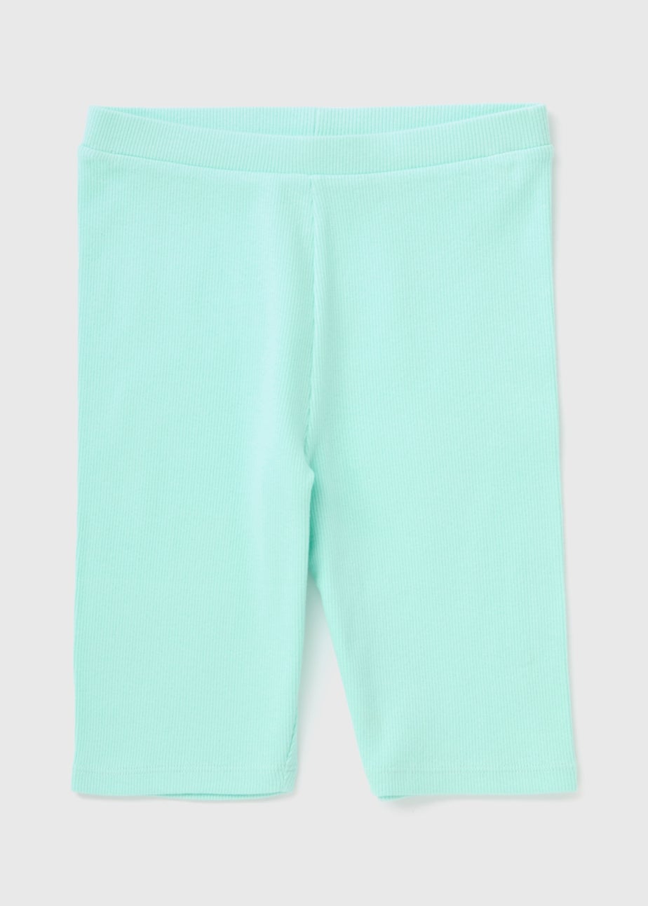 Girls Turquoise Ribbed Shorts (7-15yrs)