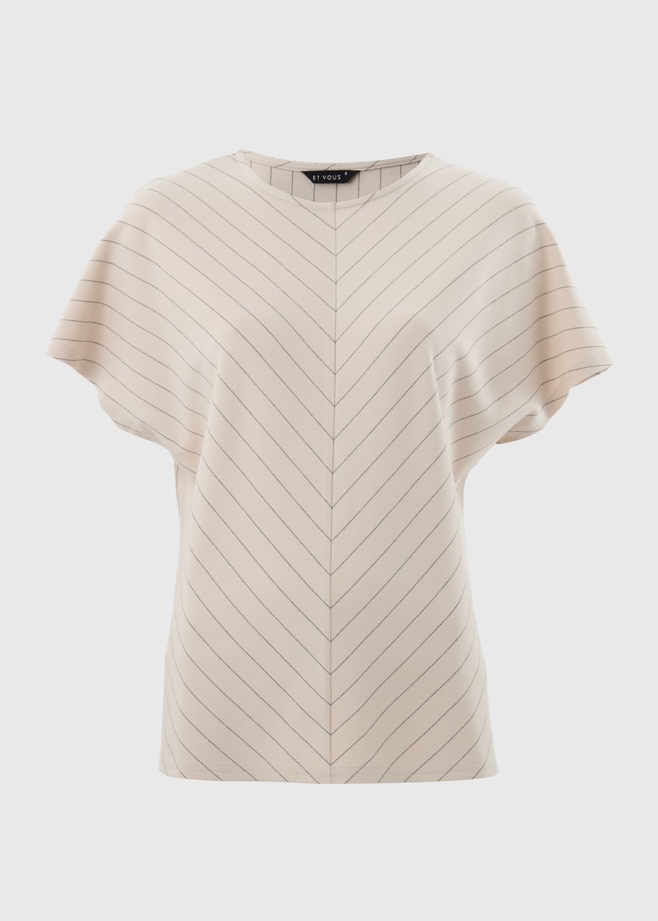 Et Vous Stone Pinstripe Top