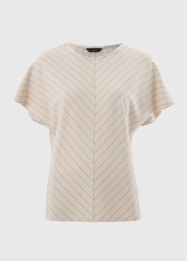 Et Vous Stone Pinstripe Top