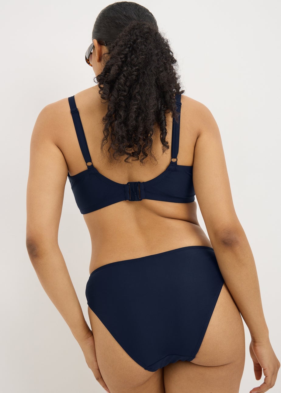 Navy High Waist Brazilian Bikini Bottoms