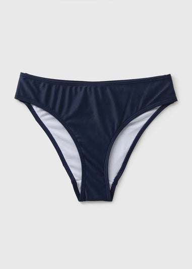 Navy High Waist Brazilian Bikini Bottoms