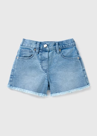 Girls Blue Wash Denim Shorts (1-7yrs)