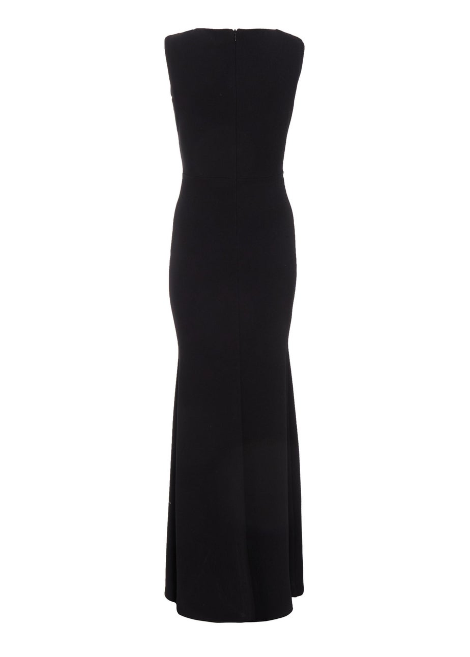 Quiz Black Diamante Trim Maxi Dress