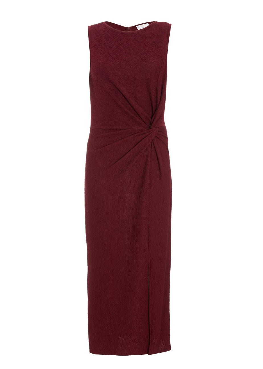 Quiz Burgundy Sleeveless Ruched Midaxi Dress