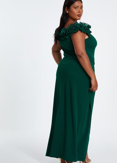 Quiz Green Curve Bardot Maxi Dress