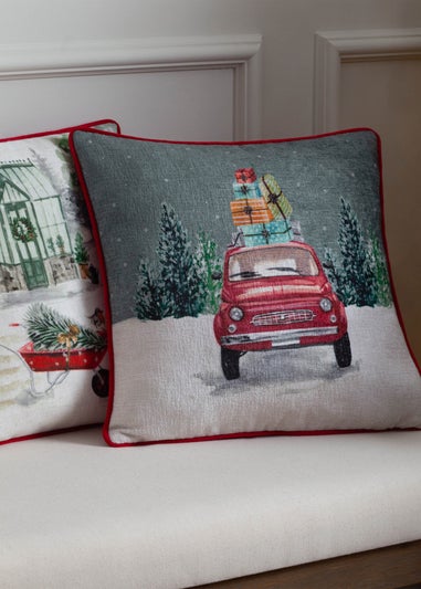 Evans Lichfield Car Scene Filled Cushion (45cm x 45cm)